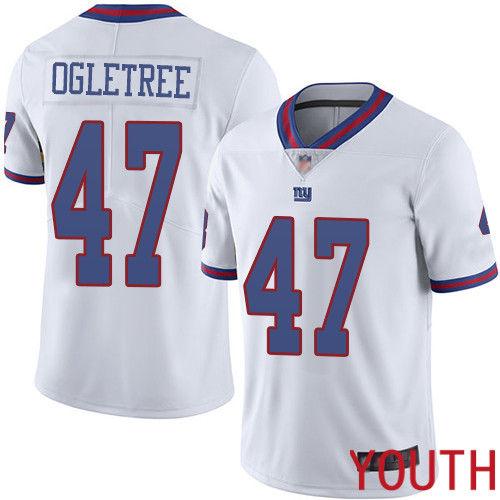 Youth New York Giants #47 Alec Ogletree Limited White Rush Vapor Untouchable Football NFL Jersey->youth nfl jersey->Youth Jersey